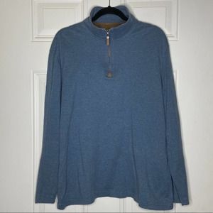 Tasso Elba Blue Quarter-Zip Sweater Size XL